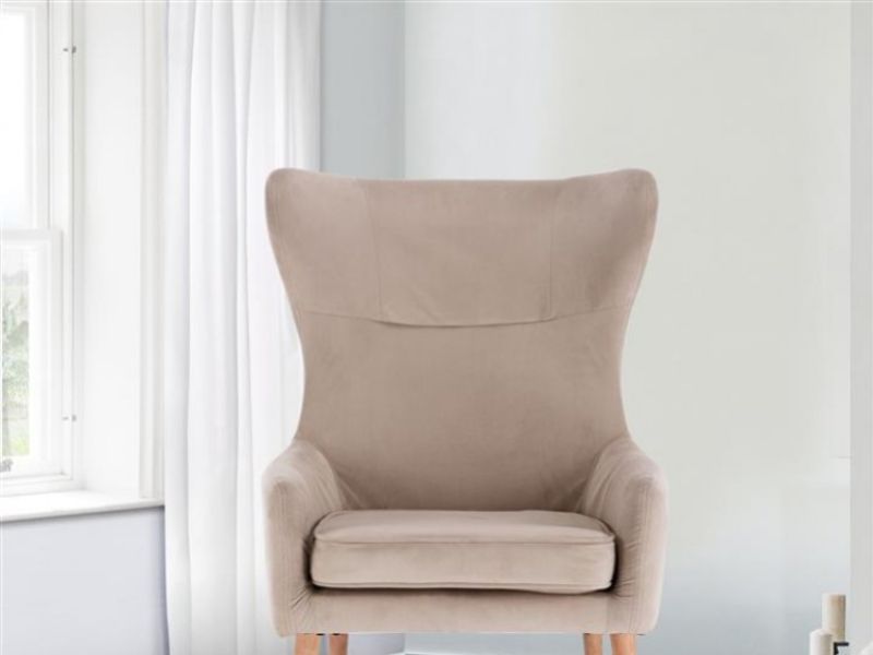 Birlea Bow Armchair In Beige Fabric