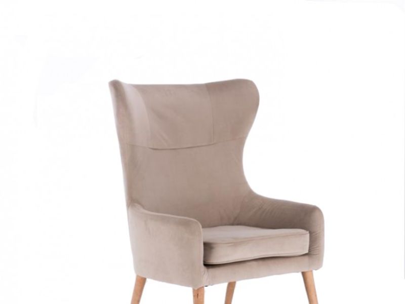 Birlea Bow Armchair In Beige Fabric