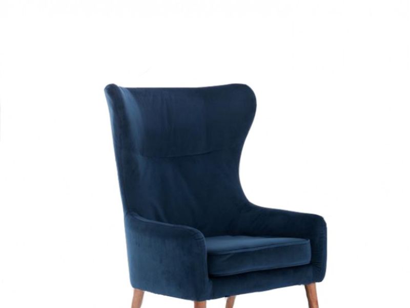 Birlea Bow Armchair In Midnight Blue Fabric