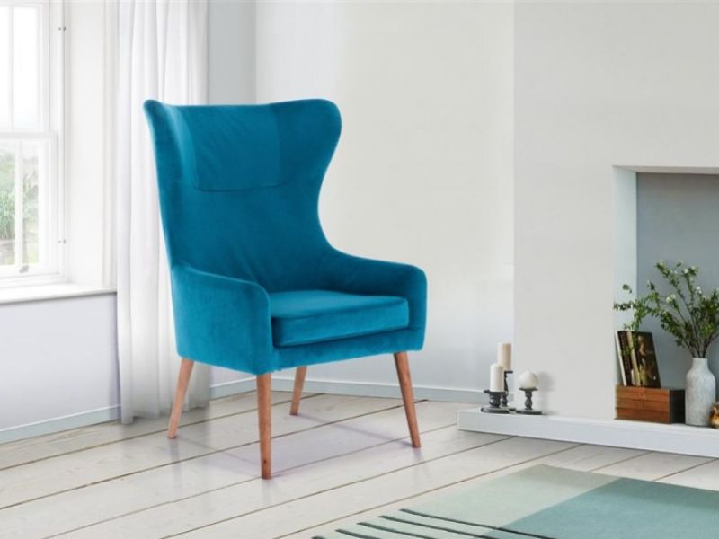 Birlea Bow Armchair In Sapphire Fabric