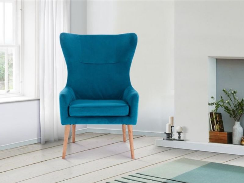 Birlea Bow Armchair In Sapphire Fabric