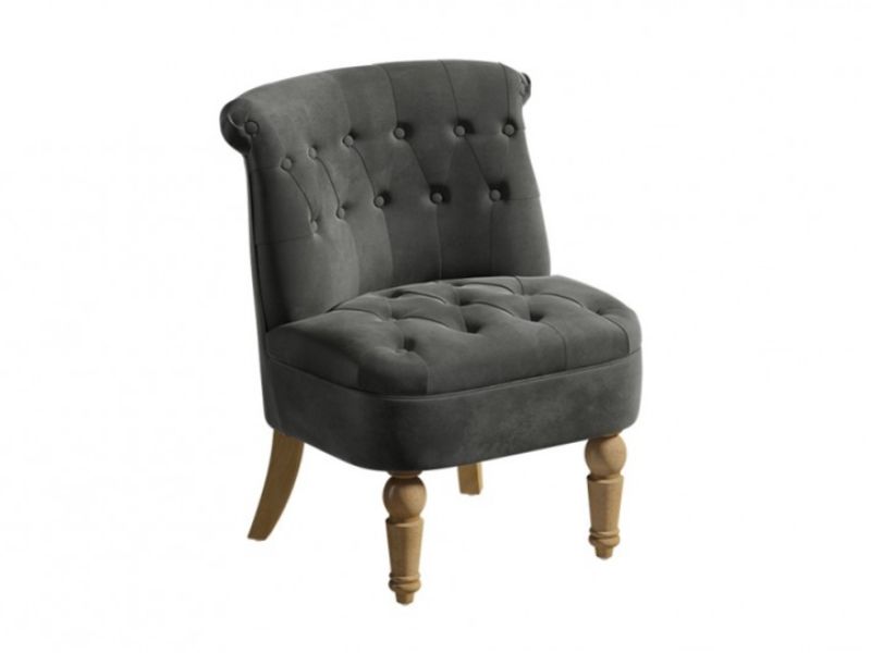 Birlea Grace Chair In Grey Velvet Fabric