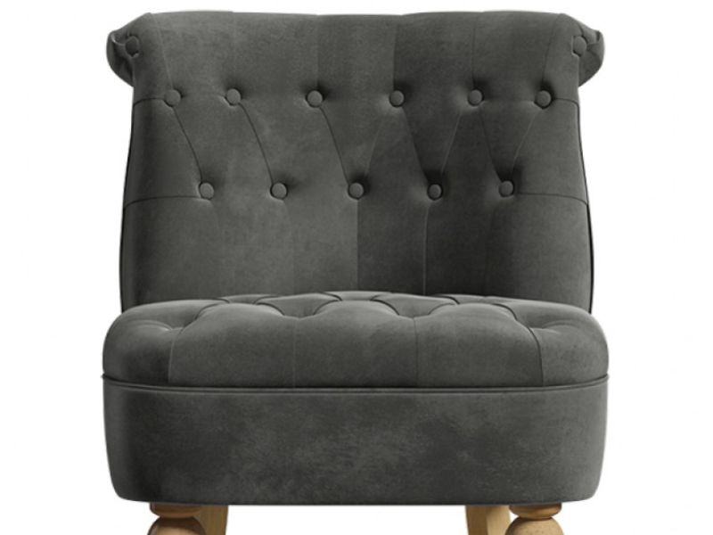 Birlea Grace Chair In Grey Velvet Fabric