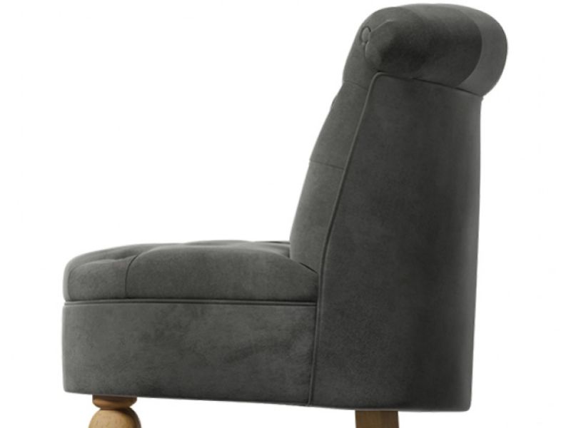 Birlea Grace Chair In Grey Velvet Fabric