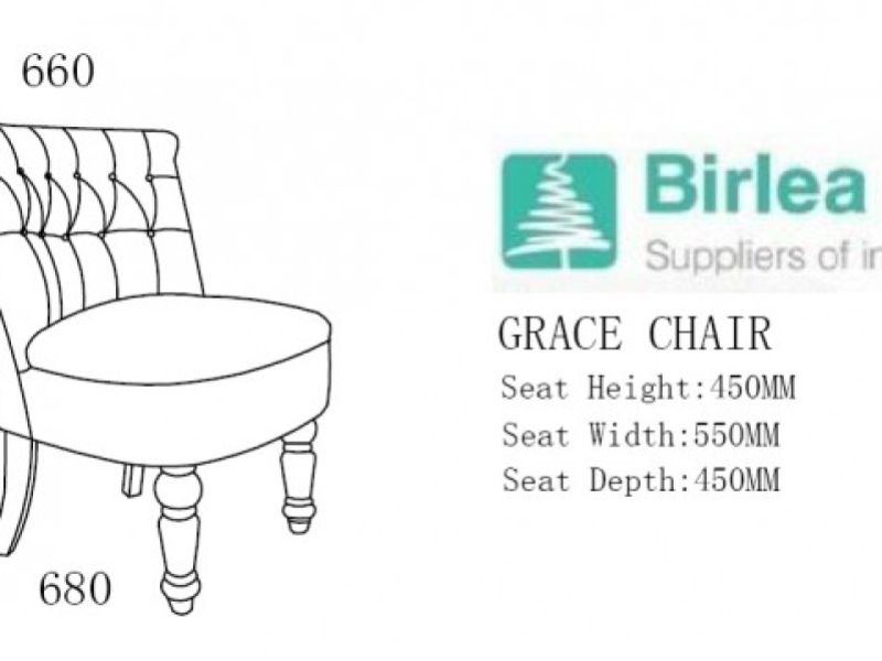 Birlea Grace Chair In Grey Velvet Fabric