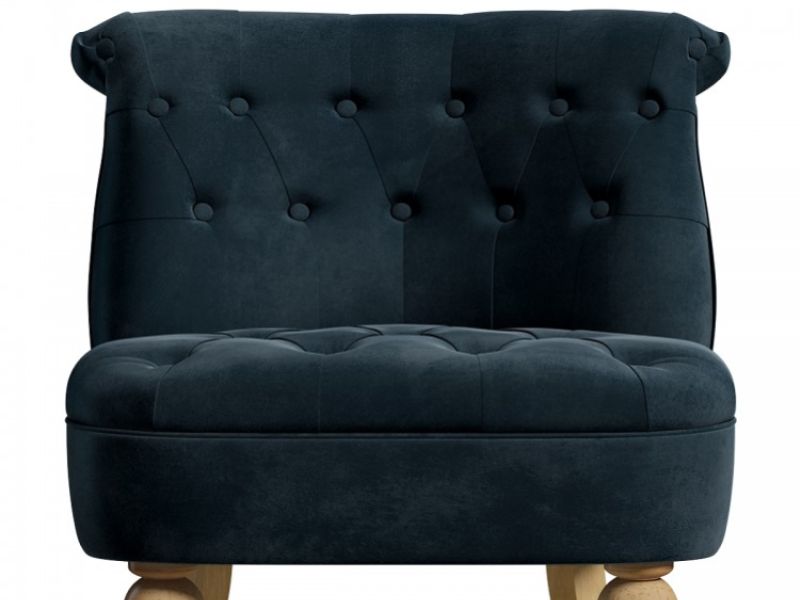 Birlea Grace Snuggle Chair In Midnight Blue Fabric