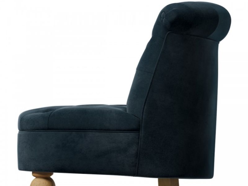 Birlea Grace Snuggle Chair In Midnight Blue Fabric