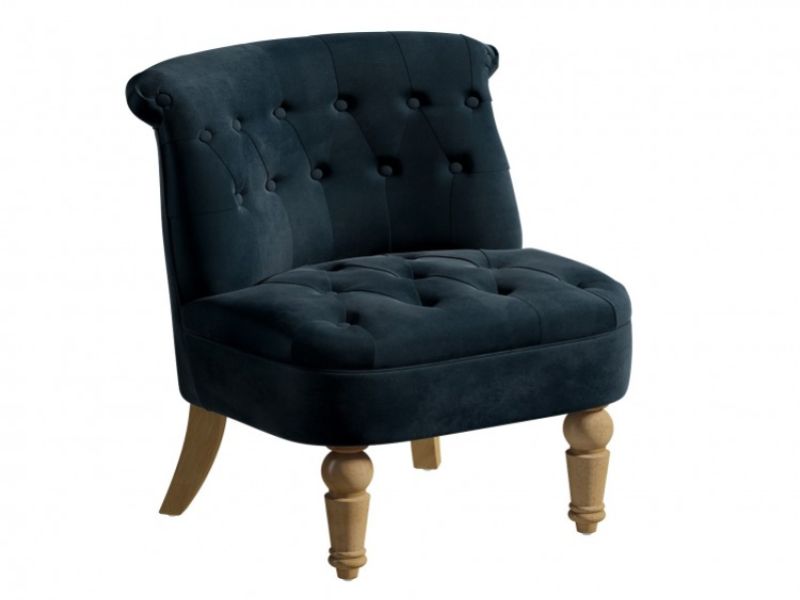 Birlea Grace Snuggle Chair In Midnight Blue Fabric