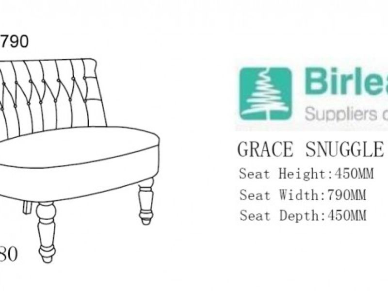 Birlea Grace Snuggle Chair In Midnight Blue Fabric