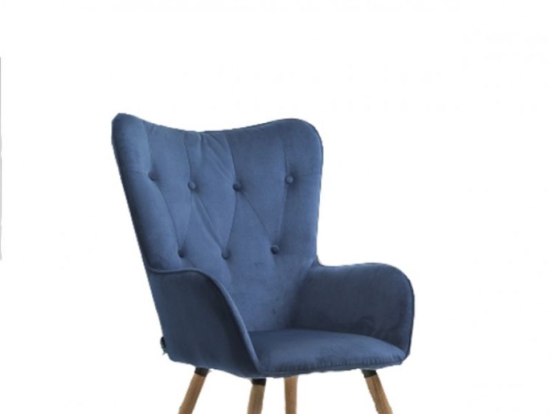 Birlea Willow Armchair In Midnight Blue Fabric