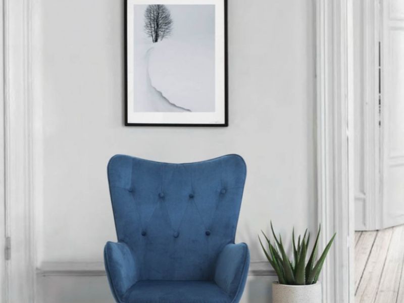 Birlea Willow Armchair In Midnight Blue Fabric