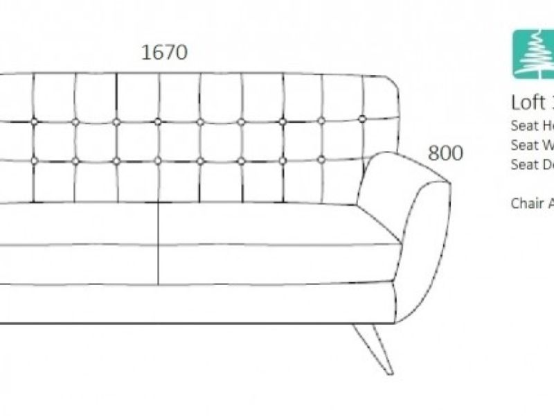 Birlea Loft 3 Seater Sofa In Grey Fabric