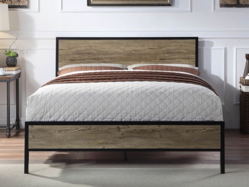 Salisbury 5ft Kingsize Rustic Wooden, Rustic Wood Bed Frame White