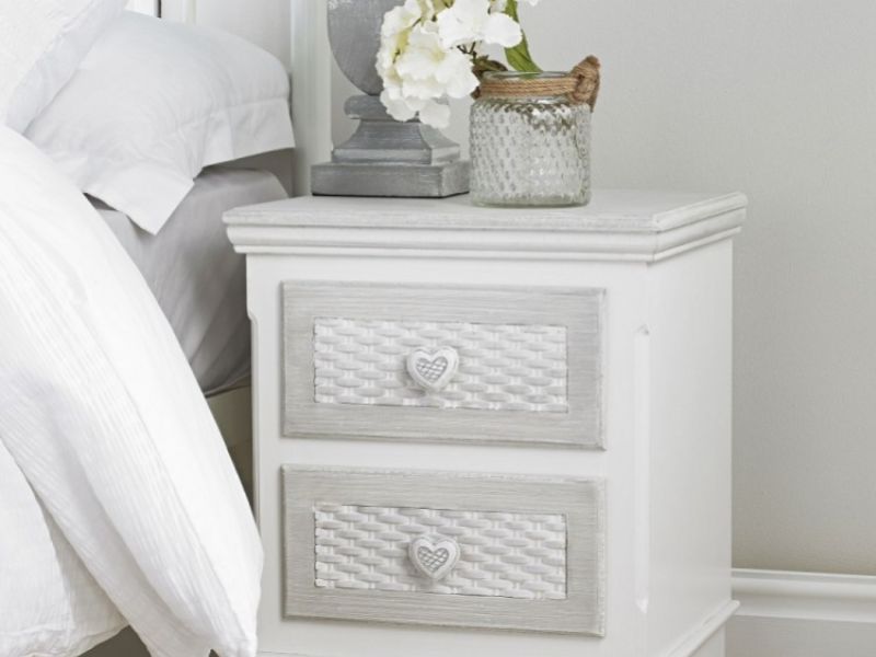 LPD Brittany 2 Drawer Bedside Shabby Chic Style