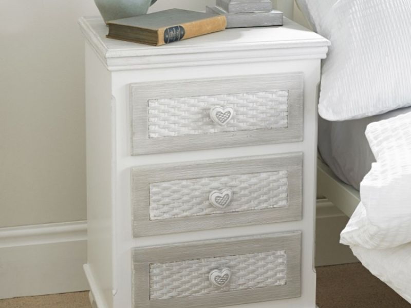 LPD Brittany 3 Drawer Bedside Shabby Chic Style