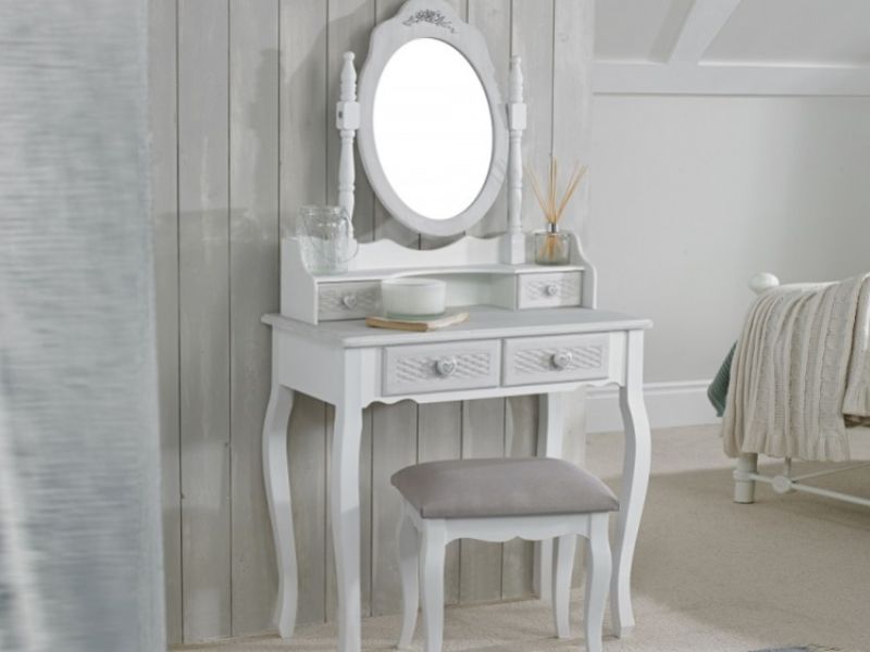LPD Brittany Shabby Chic Style Dressing Table Stool