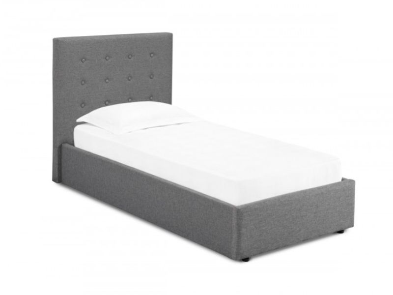 LPD Lucca Plus 3ft Single Grey Fabric Ottoman Bed Frame