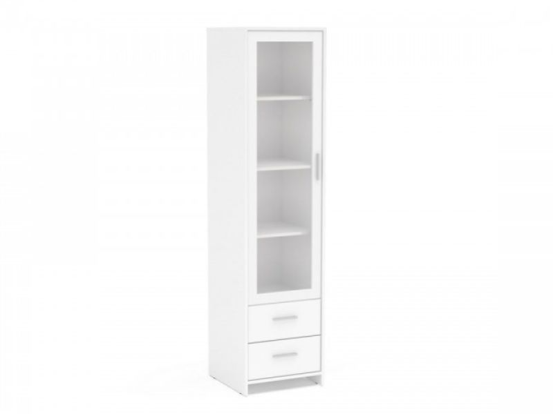 Birlea Edgeware Glass Door Cabinet In White