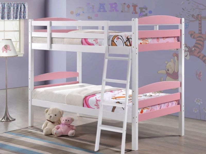 Pink Wooden Bunk Bed By Metal Beds Ltd, Metal Or Wooden Bunk Beds