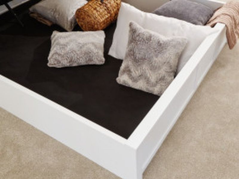 GFW Como 4ft6 Double White Wooden Ottoman Bed