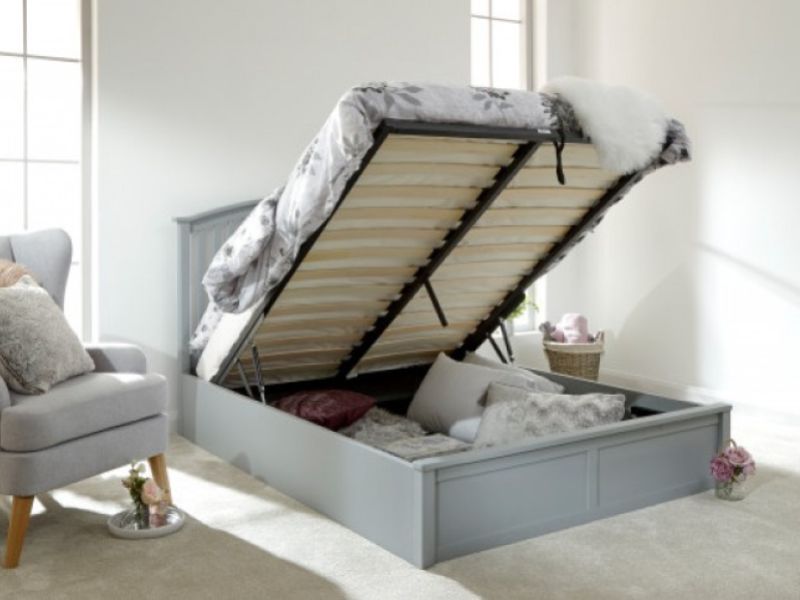 GFW Madrid 5ft Kingsize Grey Wooden Ottoman Bed