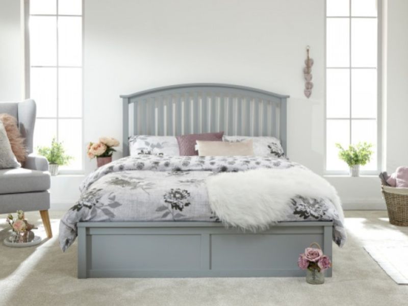 GFW Madrid 5ft Kingsize Grey Wooden Ottoman Bed