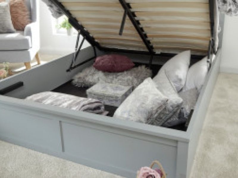 GFW Madrid 5ft Kingsize Grey Wooden Ottoman Bed