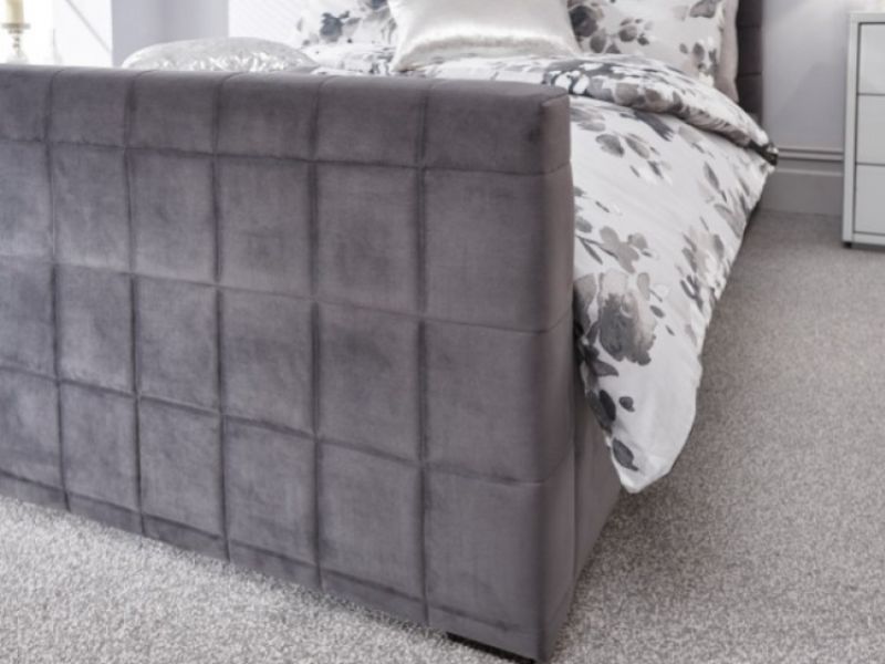 GFW Delaware 5ft Kingsize Pewter Fabric Side Lift Ottoman Bed Frame