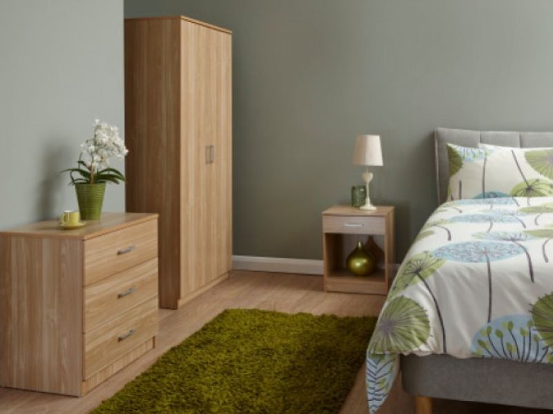 GFW Panama 3 Piece Bedroom Set In Oak