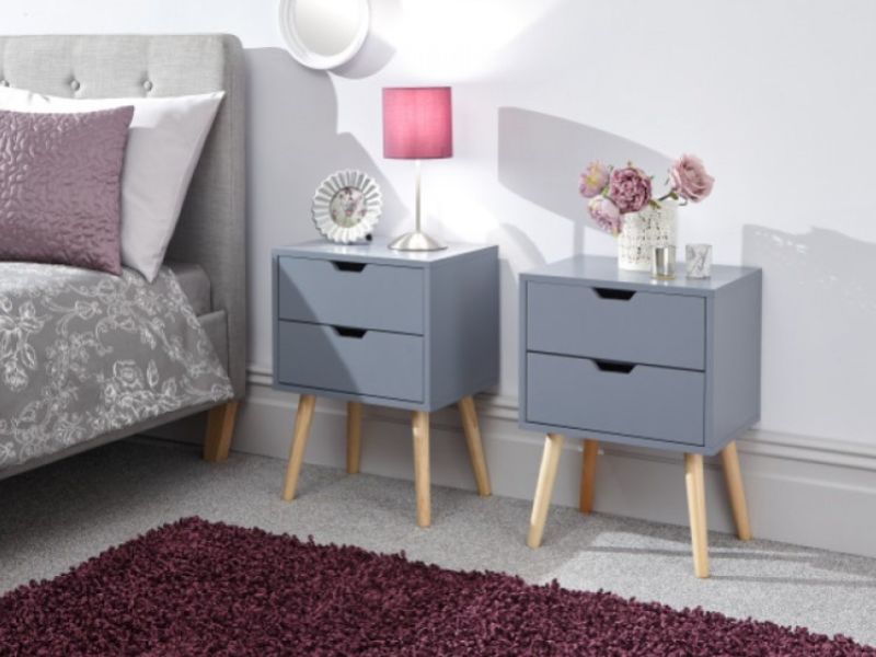 GFW Pair Of Nyborg Bedsides In Dark Grey