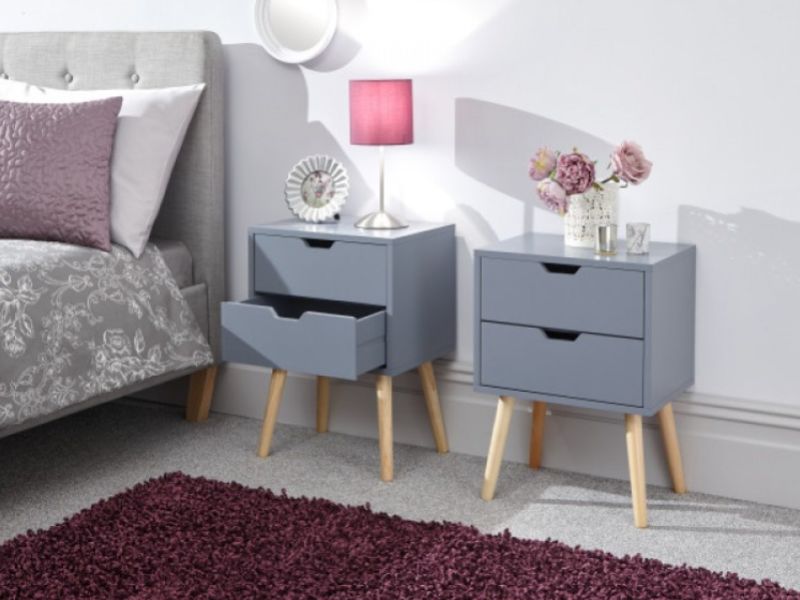 GFW Pair Of Nyborg Bedsides In Dark Grey