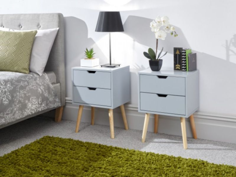 GFW Pair Of Nyborg Bedsides In Light Grey