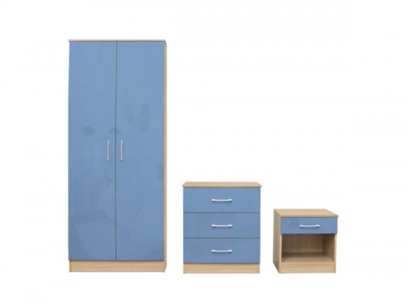 LPD Dakota Bedroom Furniture Set In Blue