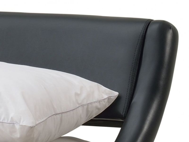 LPD Galaxy 5ft Kingsize Black Faux Leather Bed Frame