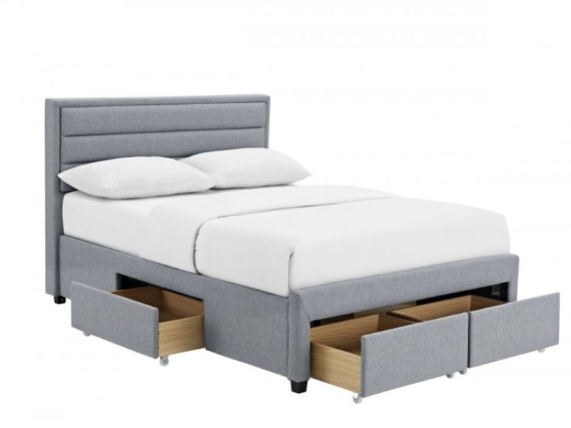 LPD Greenwich 5ft Kingsize Grey Fabric Storage Bed Frame