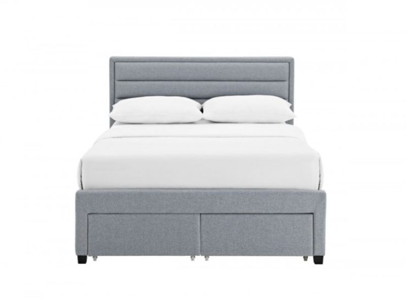 LPD Greenwich 5ft Kingsize Grey Fabric Storage Bed Frame