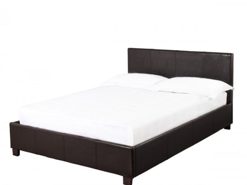 LPD Prado 4ft6 Double Black Faux Leather Bed Frame