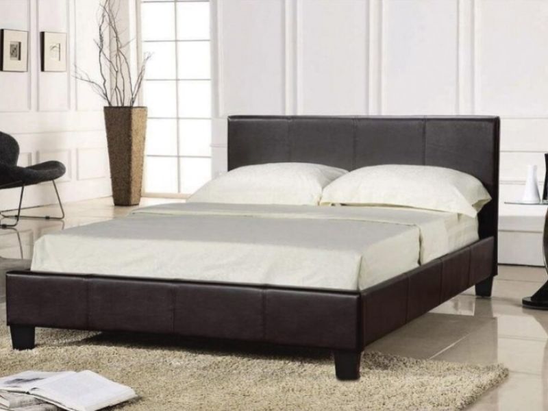 LPD Prado 5ft Kingsize Brown Faux Leather Bed Frame