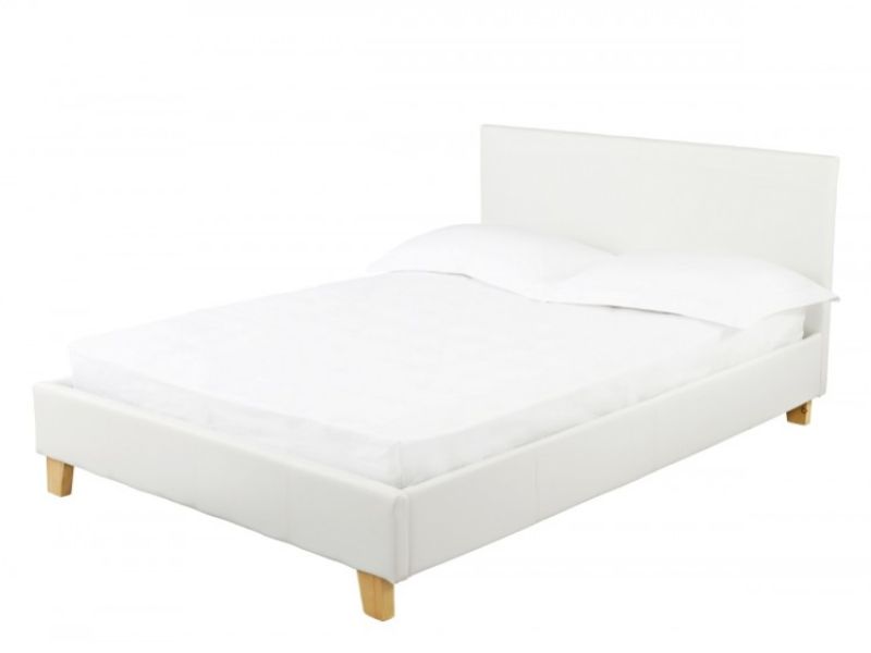 LPD Prado 5ft Kingsize White Faux Leather Bed Frame