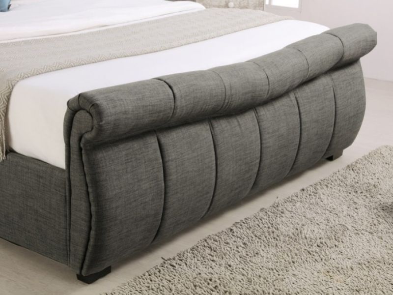 Emporia Bosworth 5ft Kingsize Grey Fabric Ottoman Sleigh Bed