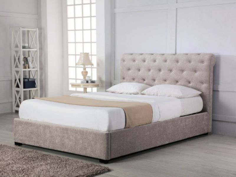 Emporia Balmoral 4ft6 Double Stone Fabric Ottoman Bed