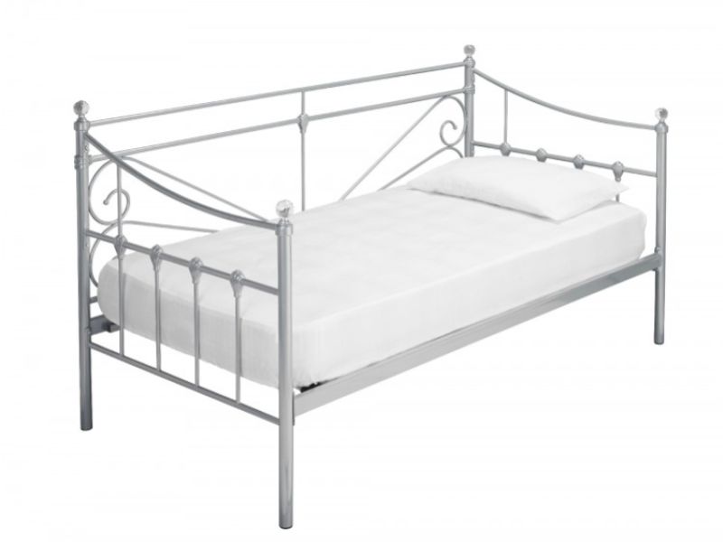LPD Sienna 3ft Single Silver Metal Day Bed Frame