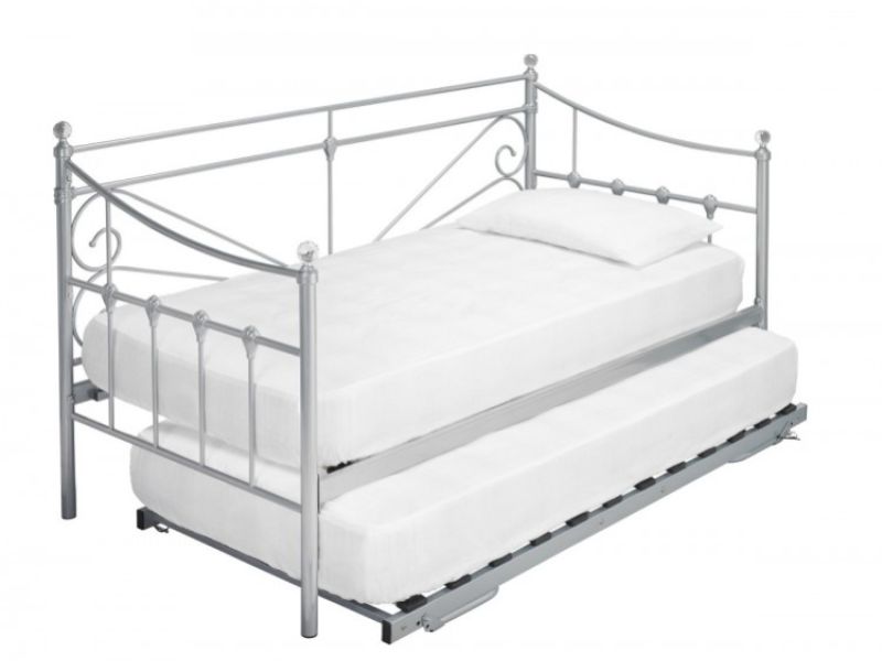LPD Sienna 3ft Single Silver Metal Day Bed Frame