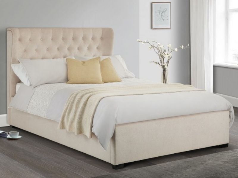 Julian Bowen Geneva 4ft6 Double Pearl Fabric Bed Frame