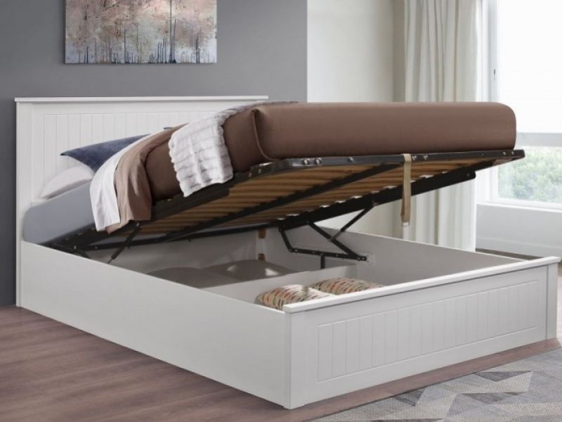 Birlea Fairmont 4ft6 Double Wooden Ottoman Bed Frame In White