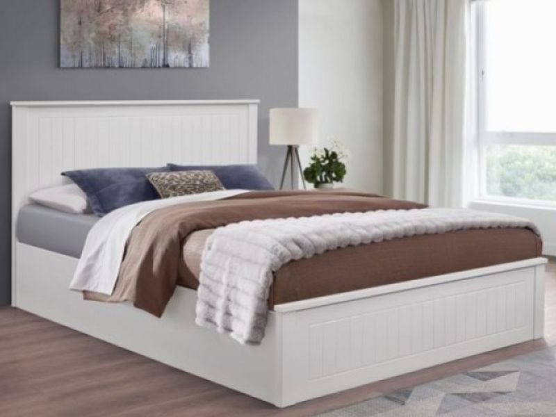 Birlea Fairmont 4ft6 Double Wooden Ottoman Bed Frame In White