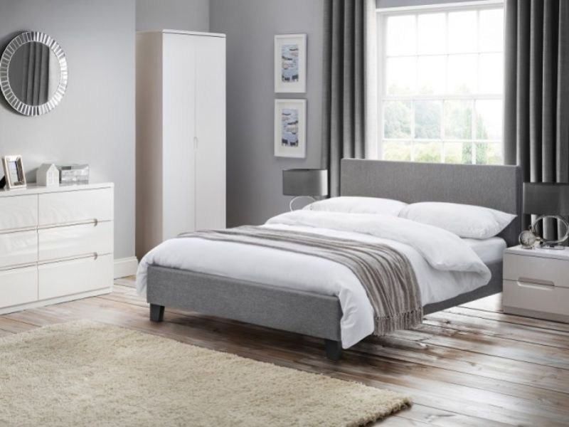 Julian Bowen Rialto 5ft Kingsize Grey Fabric Bed Frame