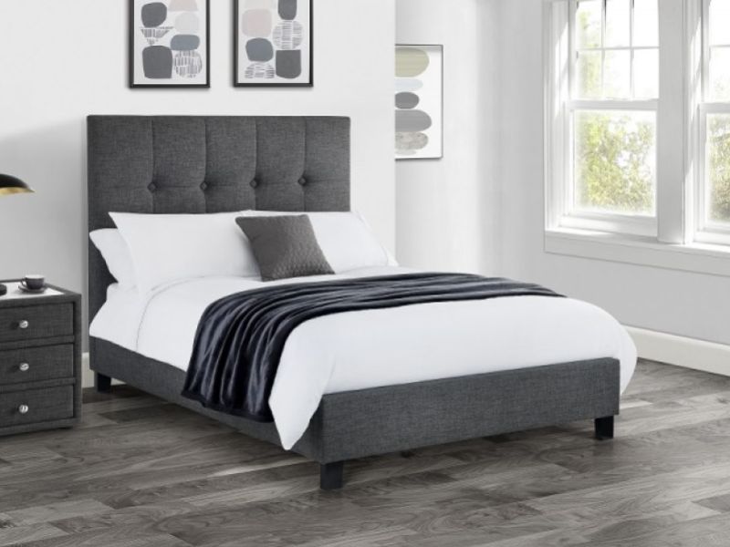 Julian Bowen Sorrento 5ft Kingsize Grey Linen Fabric Bed Frame