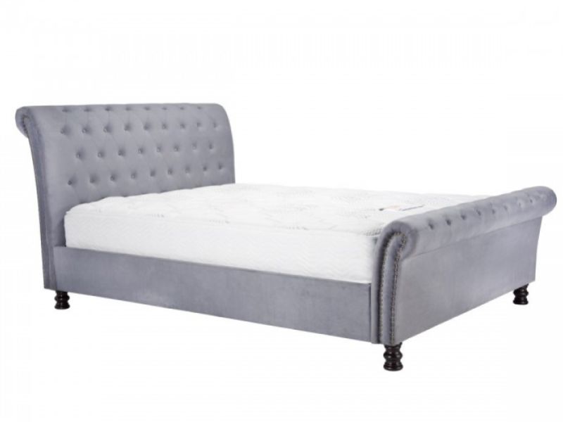 Birlea Opulence 4ft6 Double Grey Velvet Fabric Bed Frame
