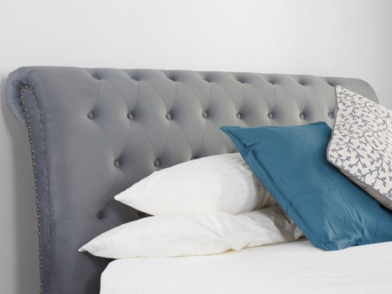 Birlea Opulence 5ft Kingsize Grey Velvet Fabric Bed Frame